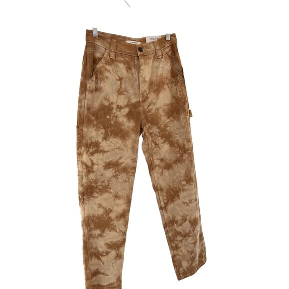 PAC SUN~ Women’s Tie-Dye Carpenter Pants Brown High-Waist Straight Leg Casual - Picture 8 of 16